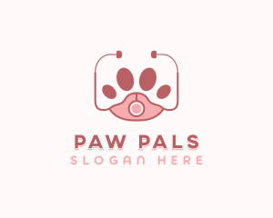 Paw Veterinary Stethoscope logo design