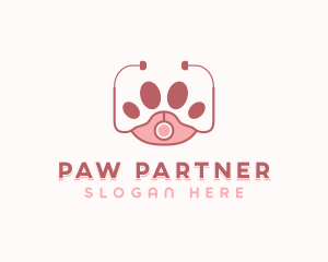 Paw Veterinary Stethoscope logo design