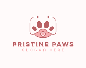 Paw Veterinary Stethoscope logo design