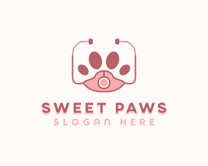 Paw Veterinary Stethoscope logo design