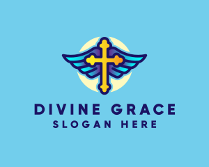 Religious Cross Wings logo