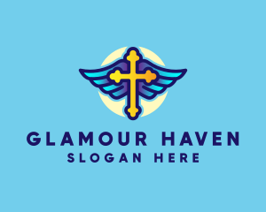 Religious Cross Wings logo