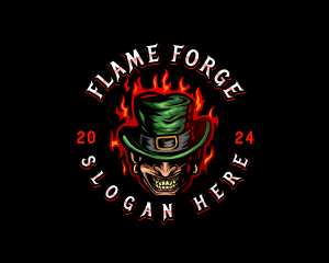 Evil Fiery Leprechaun  logo design