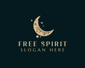 Holistic Moon Leaf logo design