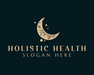 Holistic Moon Leaf logo design