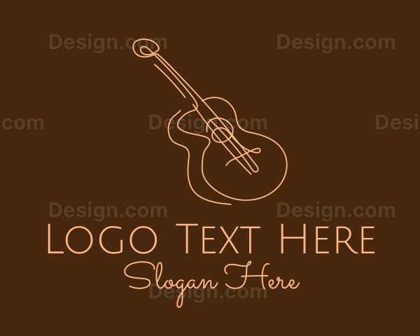 Line Art Brown Guitar Logo