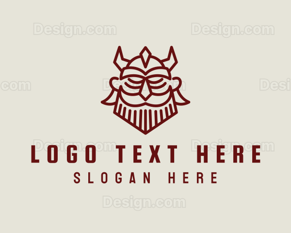 Geometric Viking Warrior Logo