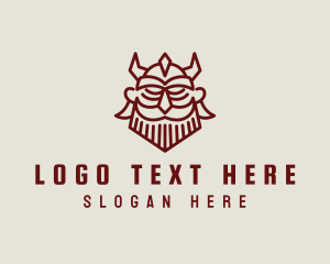 Geometric Viking Warrior logo