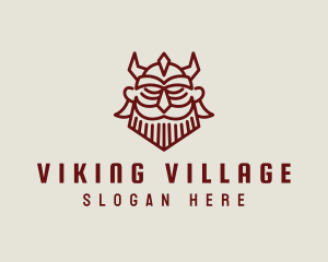 Geometric Viking Warrior logo design