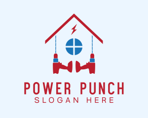 Drill Power Electrician logo design