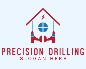 Drill Power Electrician logo design