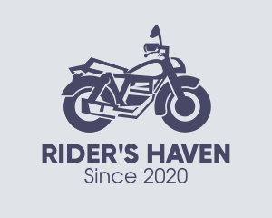 Gray Motorcycle Biker logo design