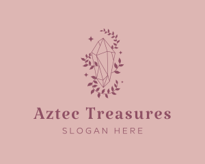 Elegant Feminine Gem Leaves logo design