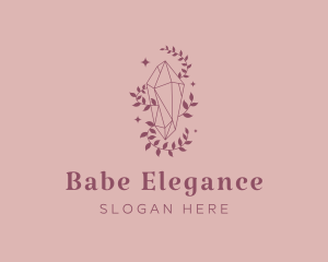 Elegant Feminine Gem Leaves logo design