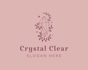 Elegant Feminine Gem Leaves logo design