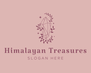 Elegant Feminine Gem Leaves logo design