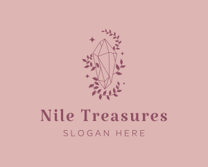 Elegant Feminine Gem Leaves logo design