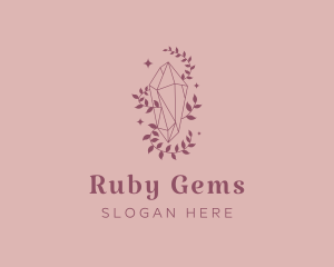 Elegant Feminine Gem Leaves logo