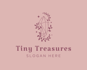 Elegant Feminine Gem Leaves logo design