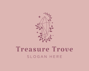 Elegant Feminine Gem Leaves logo design