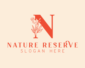 Floral Boutique Letter N logo design