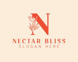 Floral Boutique Letter N logo design