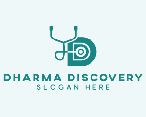 Medical Stethoscope Letter D  logo design