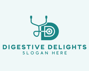 Medical Stethoscope Letter D  logo design