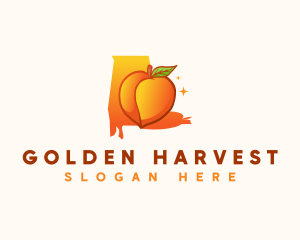 Alabama Peach Fruit logo design