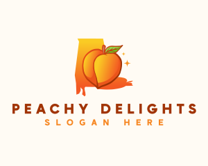 Alabama Peach Fruit logo design