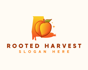 Alabama Peach Fruit logo design