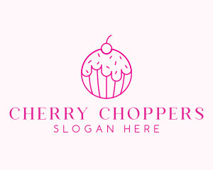 Cherry Cupcake Dessert logo design