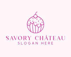 Cherry Cupcake Dessert logo design