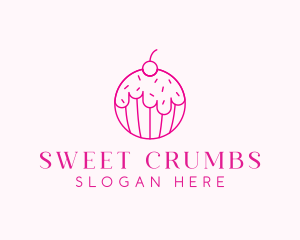 Cherry Cupcake Dessert logo design