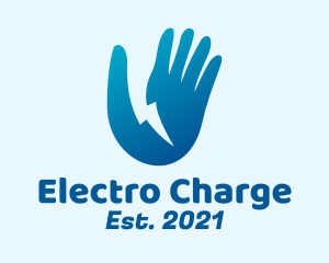 Blue Electric Hand logo design