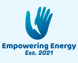 Blue Electric Hand logo design