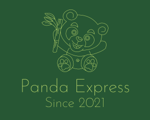 Bamboo Panda Monoline logo design