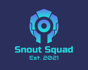 Robot Cyber Squad Badge logo design