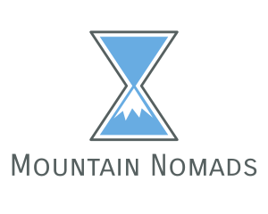 Mountain Peak Hourglass Time logo design