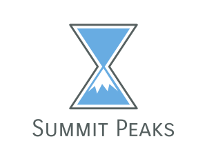 Mountain Peak Hourglass Time logo