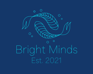 Blue Pisces Fish Swimming  logo