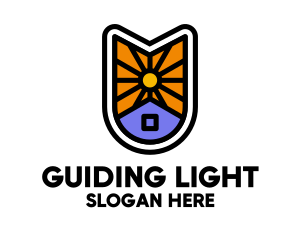 Sun House Badge logo design