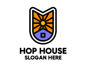 Sun House Badge logo design