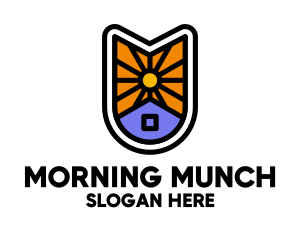 Sun House Badge logo design