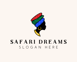 African Woman Beauty logo design