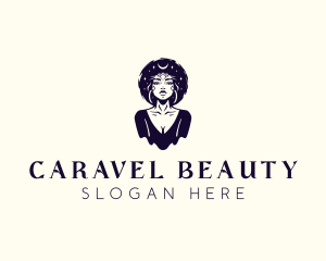 Afro Woman Beauty logo design