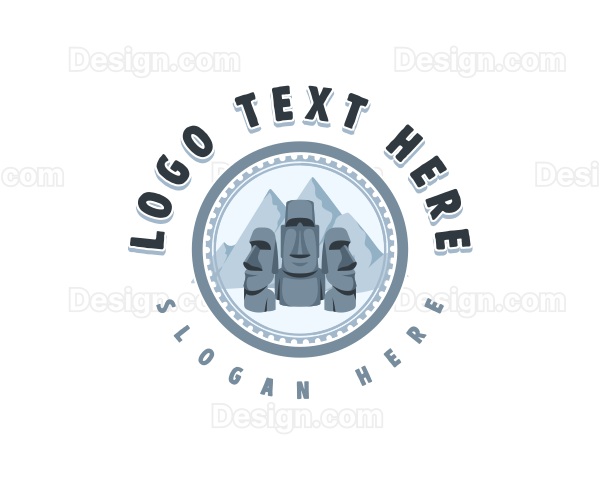 Historical Moai Landmark Logo