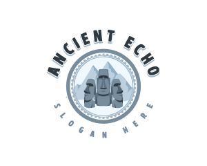 Historical Moai Landmark logo design