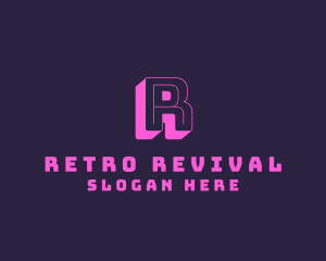 Neon Arcade Retro logo design