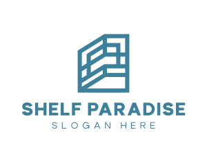 Blue Shelf Frame House logo design